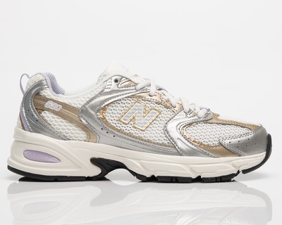 New Balance Unisex 530 Мужские белые/серебристые/золотые