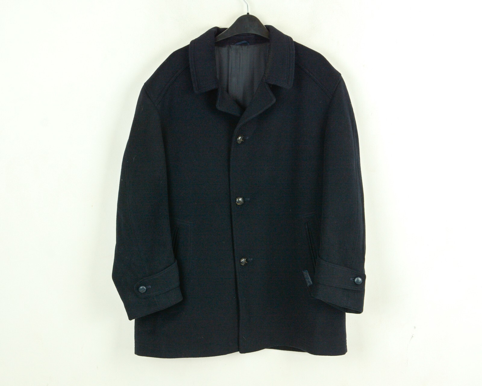未使用品　rehellinen　linen wool long jacket Rehbochloden Mens L Wool Jacket Over Coat EU 52 Warm Made in