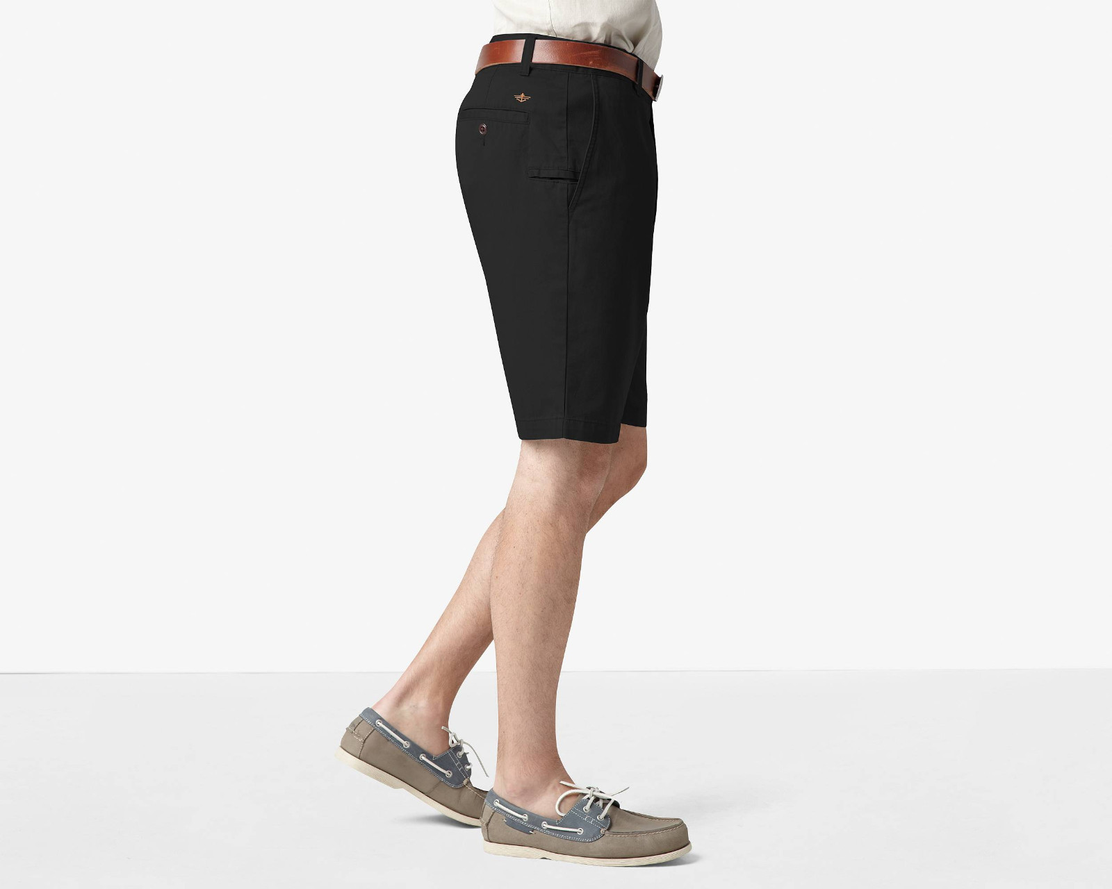 NWT DOCKERS Pacific Coll. Black Cotton THE PERFECT SHORT Flat Front Shorts ~ 46