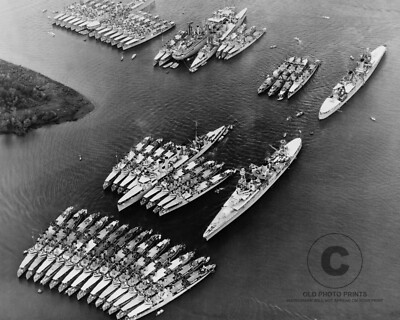 Balboa Harbor Panama Canal Zone 1934 Photo U.S. Fleet Cruisers & Destroyers 8x10