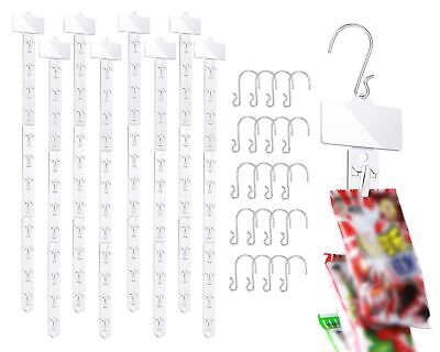 12 Pack Station Hanging Merchandise Strips with S Hooks for Retail Display