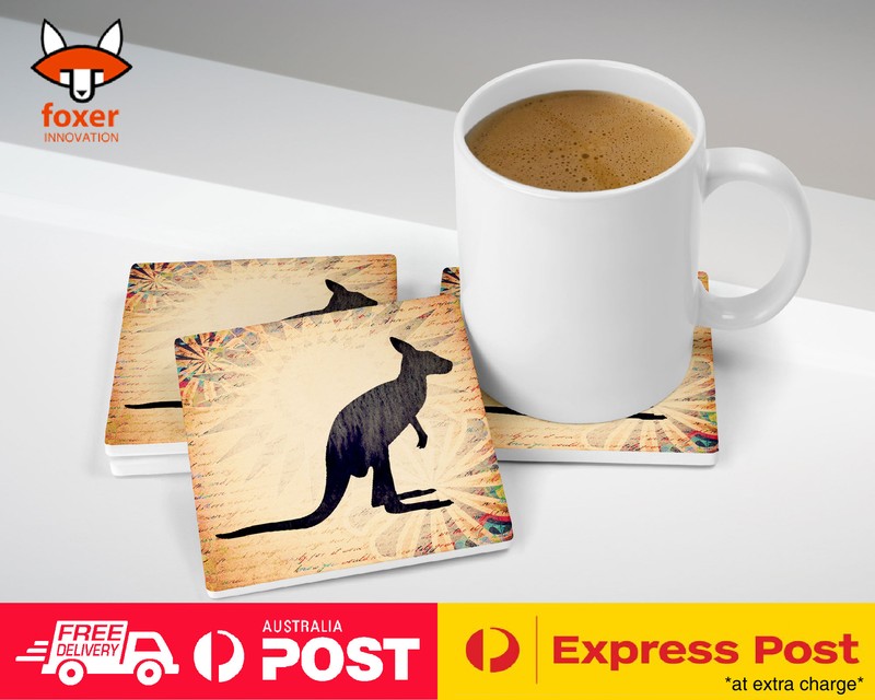 COASTER COFFEE DRINKING MAT|KANGAROO AUSTRALIAN ANIMAL