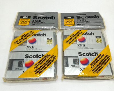 4 3M Scotch XSII 90 Minute High Bias Cassettes New Sealed