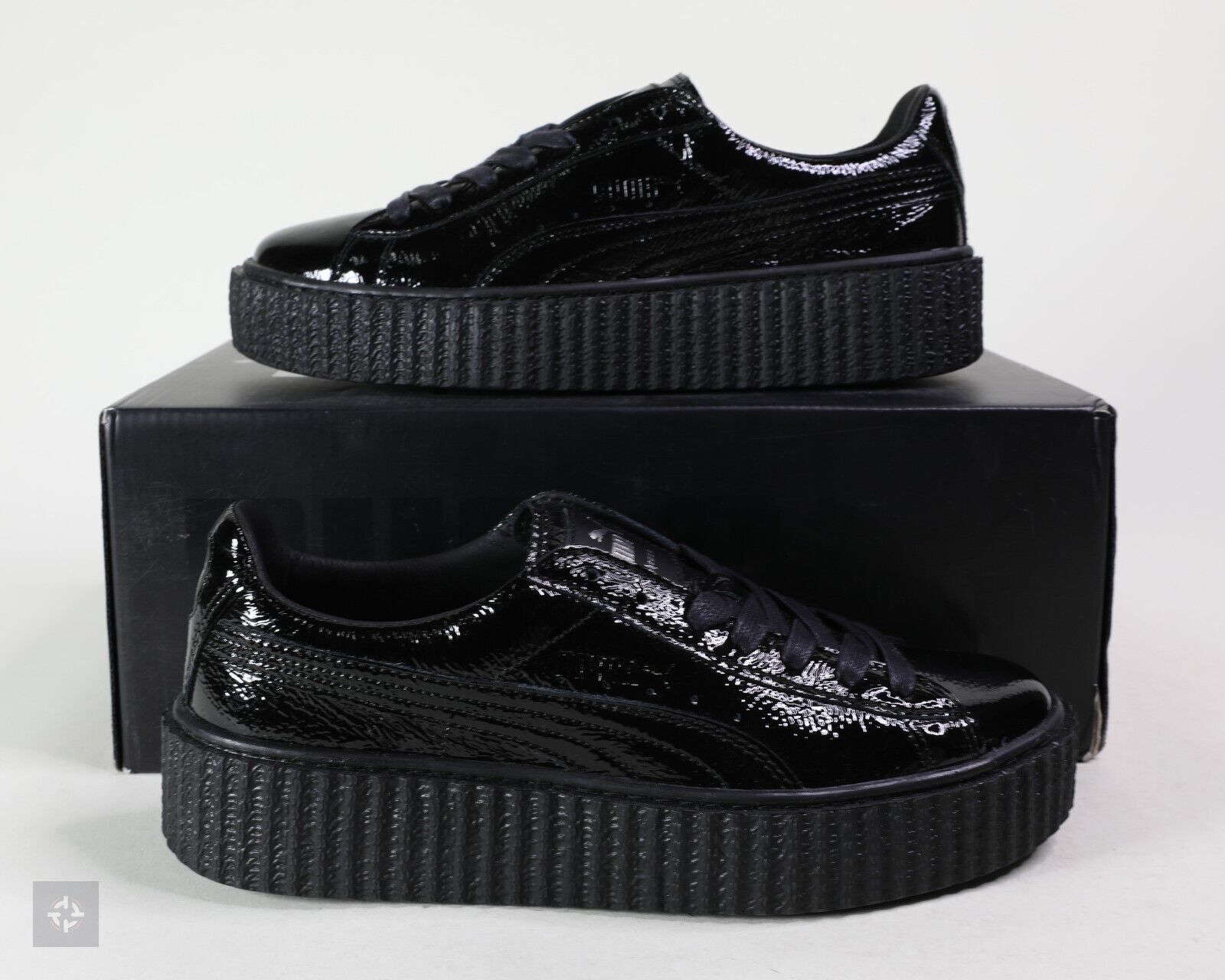 Puma Fenty Rihanna Creeper Patent Triple Black Shoes Womens Puma Fenty Rihanna Creeper Patent Triple Black Shoes Womens