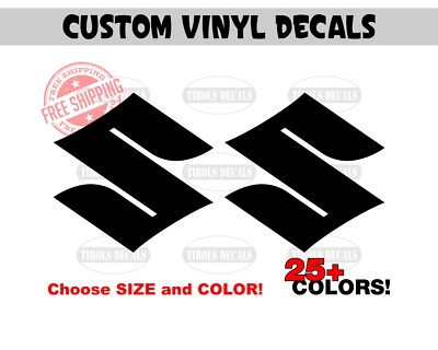 x2 Suzuki Logo Decals Helmet Stickers, Dirt Bike ATV Motorcycle UTV Suzuki