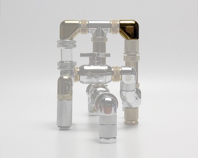 Bitspower G-1/4 True Brass 90° with Dual Rotary Extender Bp-TB90DIG14