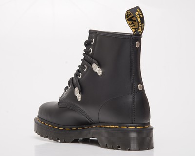 Pre-owned Dr. Martens 1460 Bex Stud Black Fine Haircell Unisex Men's Women's Shoes Boots