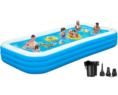 Large Inflatable Pool 130'' x 72'' x 22'' Oversized Blow Up Pool for Adult with ...