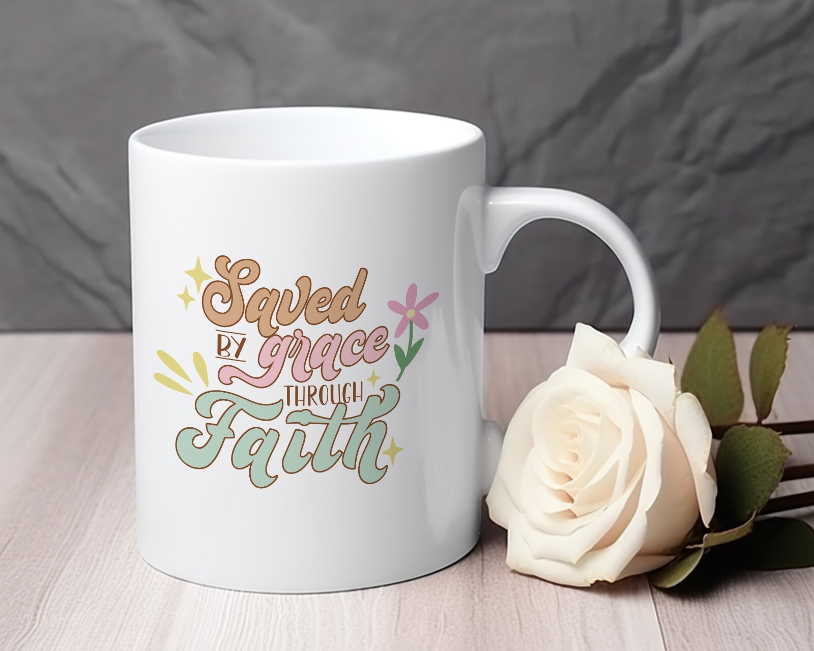 saved by grace through faith Novelty mug 11 oz Christian mug bible verse