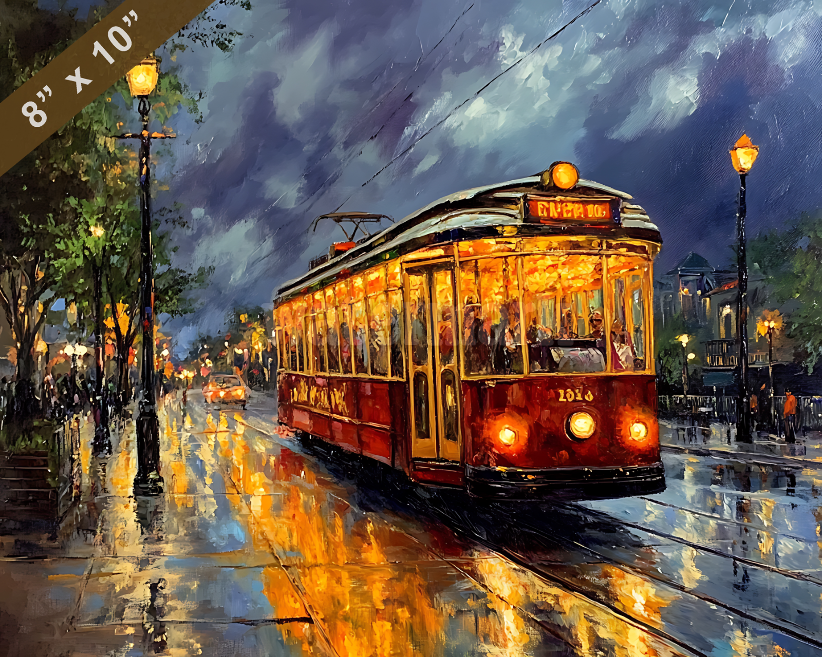 New Orleans streetcar oil painting 8x10 Print