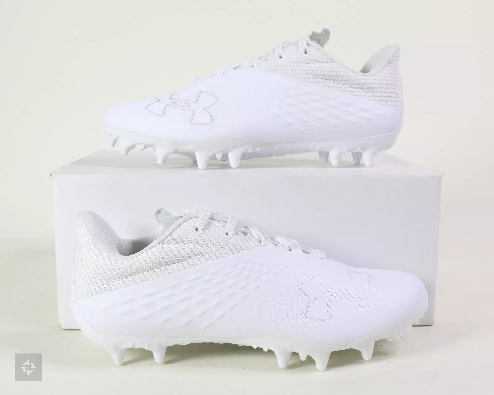 Under Armour Blur Smoke MC White Grey Football Cleats Men's