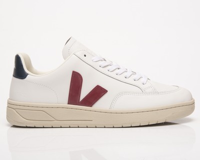 Veja V-12 Leather Men экстра-белый/марсала/наутико