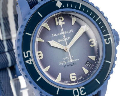 Pre-owned Swatch X Blancpain Bioceramic Scuba Fifty Fathoms Atlantic Ocean Ready To Ship