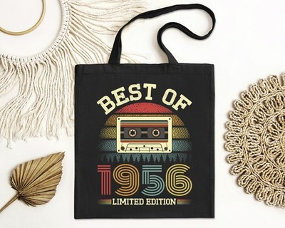 Tote Bag Best Of 1956 Limited Edition Retro Cassette 70th Birthday Party Gift