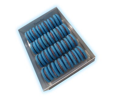 Blueberry Macaron Cookies Gift Box - 24 Count