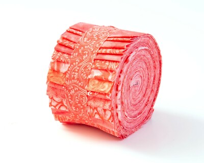 18 -pc It's All Coral Jelly Roll 2.5'' pre-cut 100% cotton fabric quilting strips