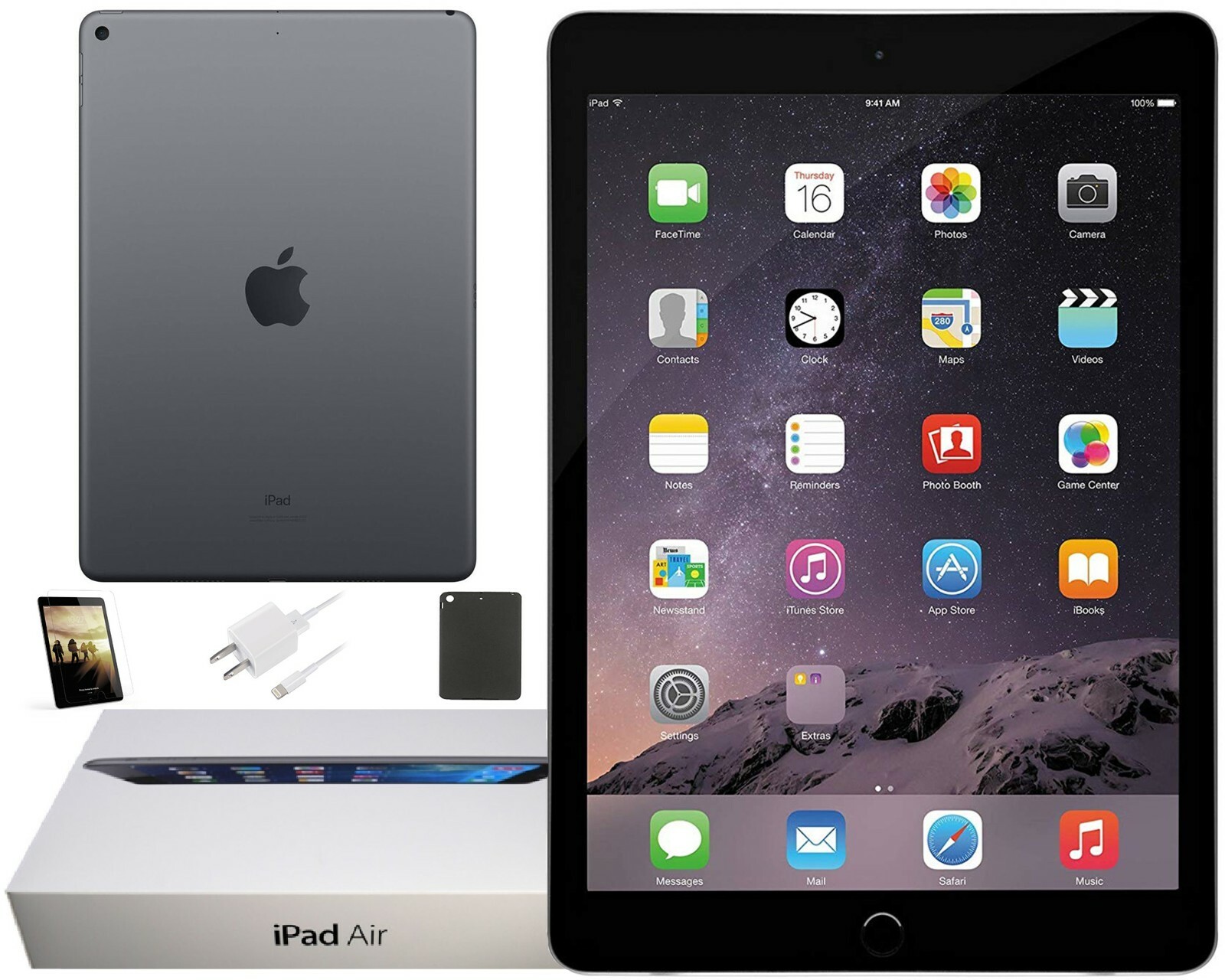 Apple iPad Air 2 Space Gray, Wi-Fi Only, 16GB, 9.7-inch Apple iPad Air 2 Space Gray, Wi-Fi Only, 16GB, 9.7-inch