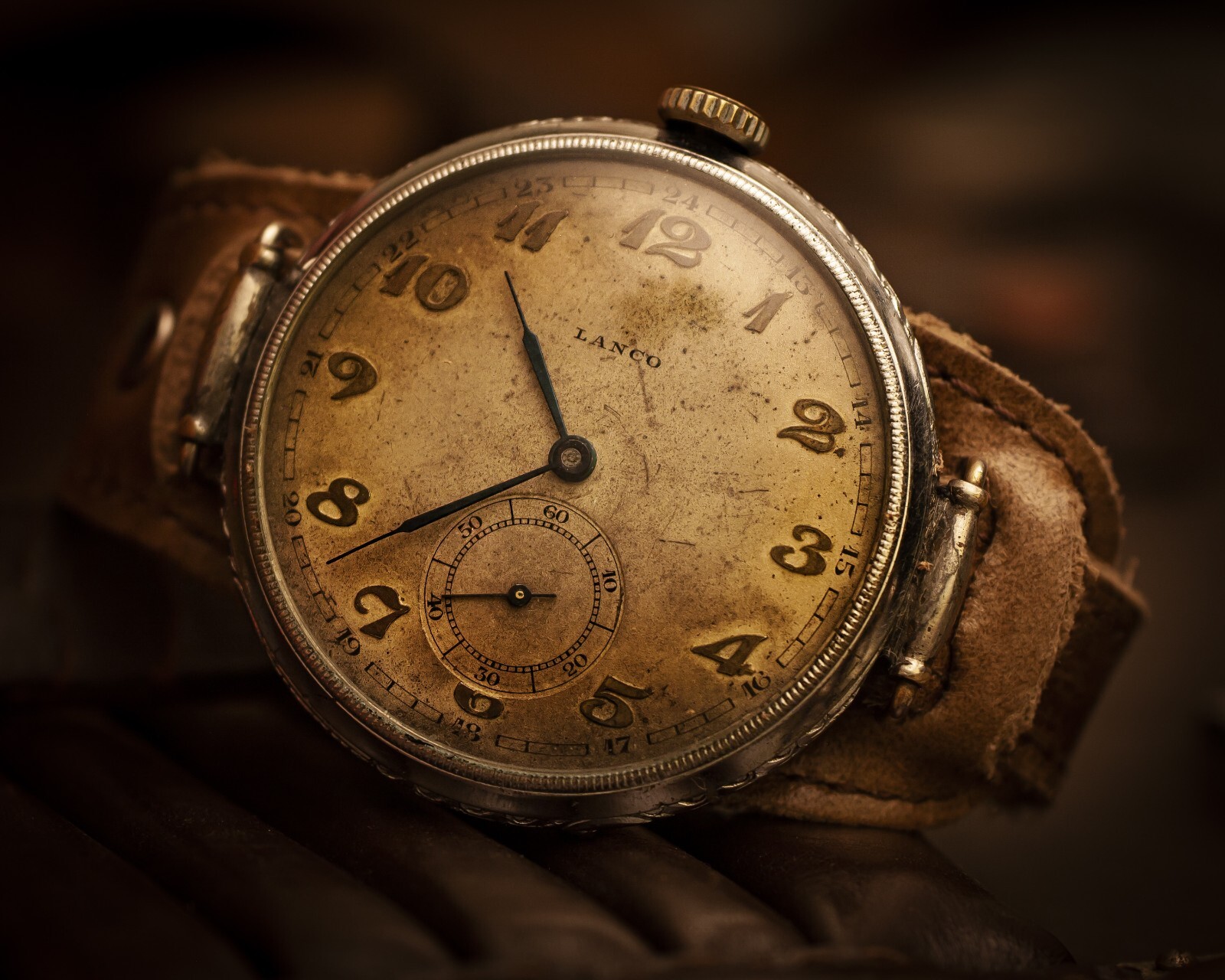 ✓Antique Vintage watch LANCO Large Switzerland watch with