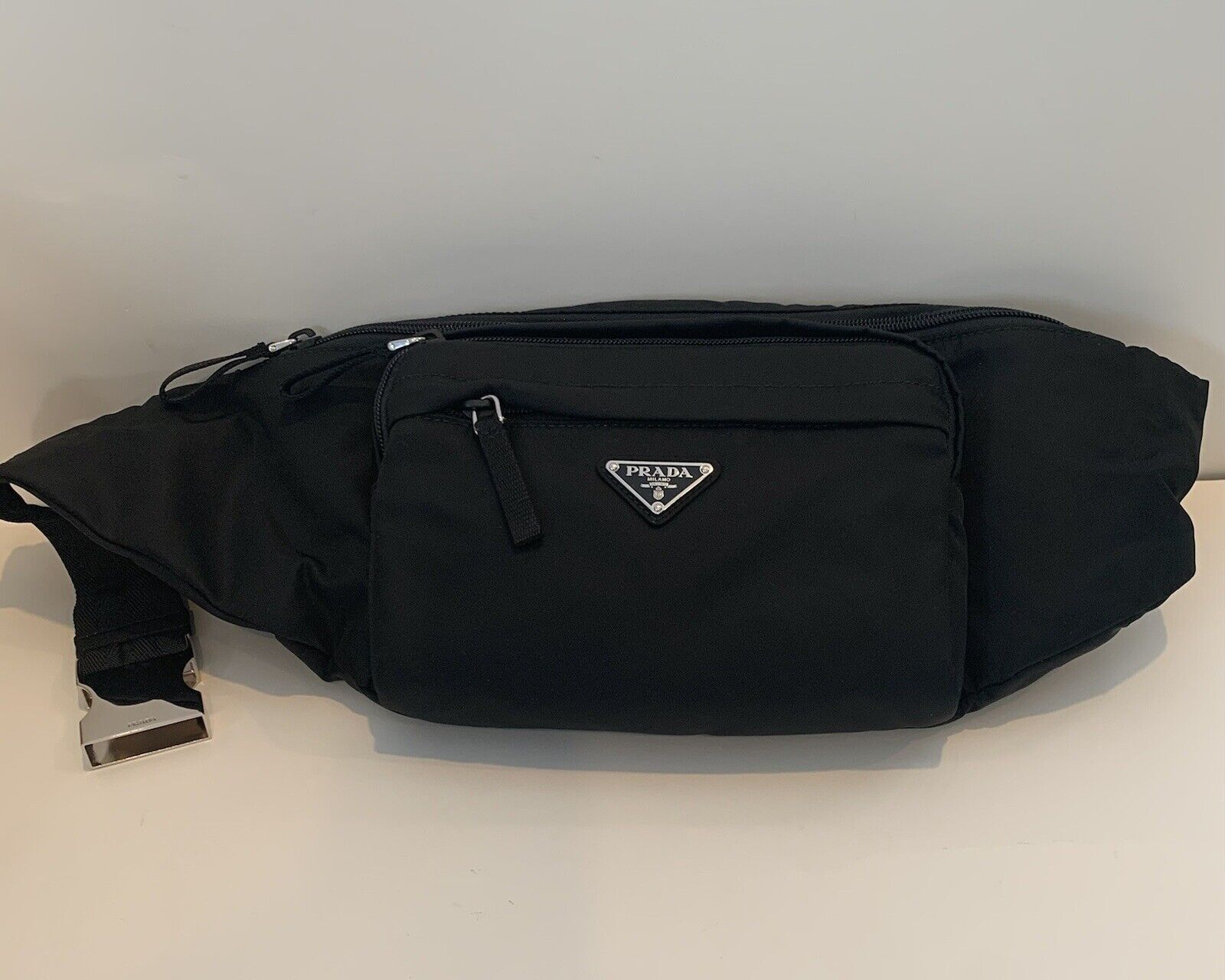 New PRADA Tessuto Belt Cross Body Bag Triangle Logo Auth New PRADA Tessuto Belt Cross Body Bag Triangle Logo Auth
