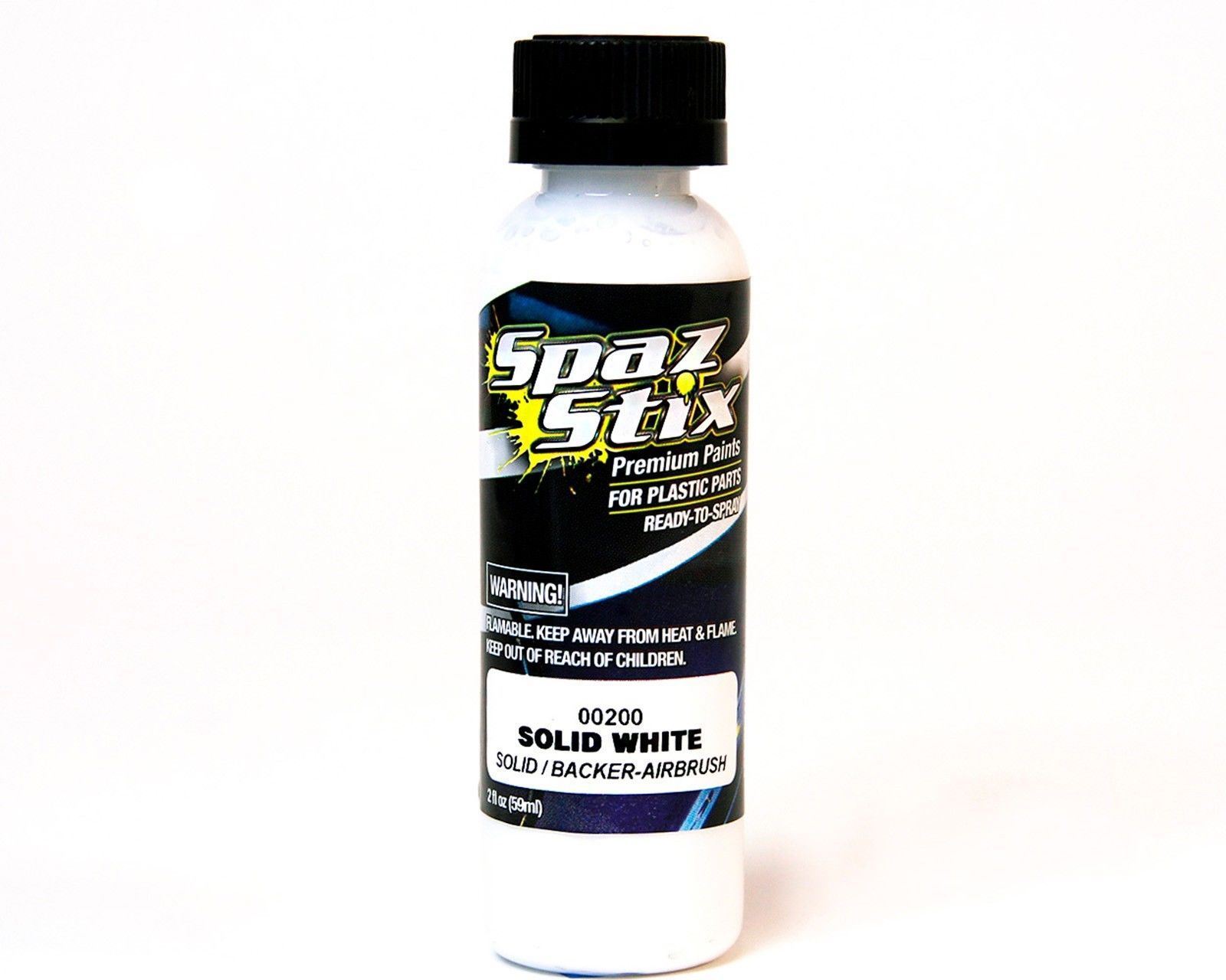 New Spaz Stix SZX00200 Solid White/ Glow Backer Airbrush Paint for RC Lexan Body
