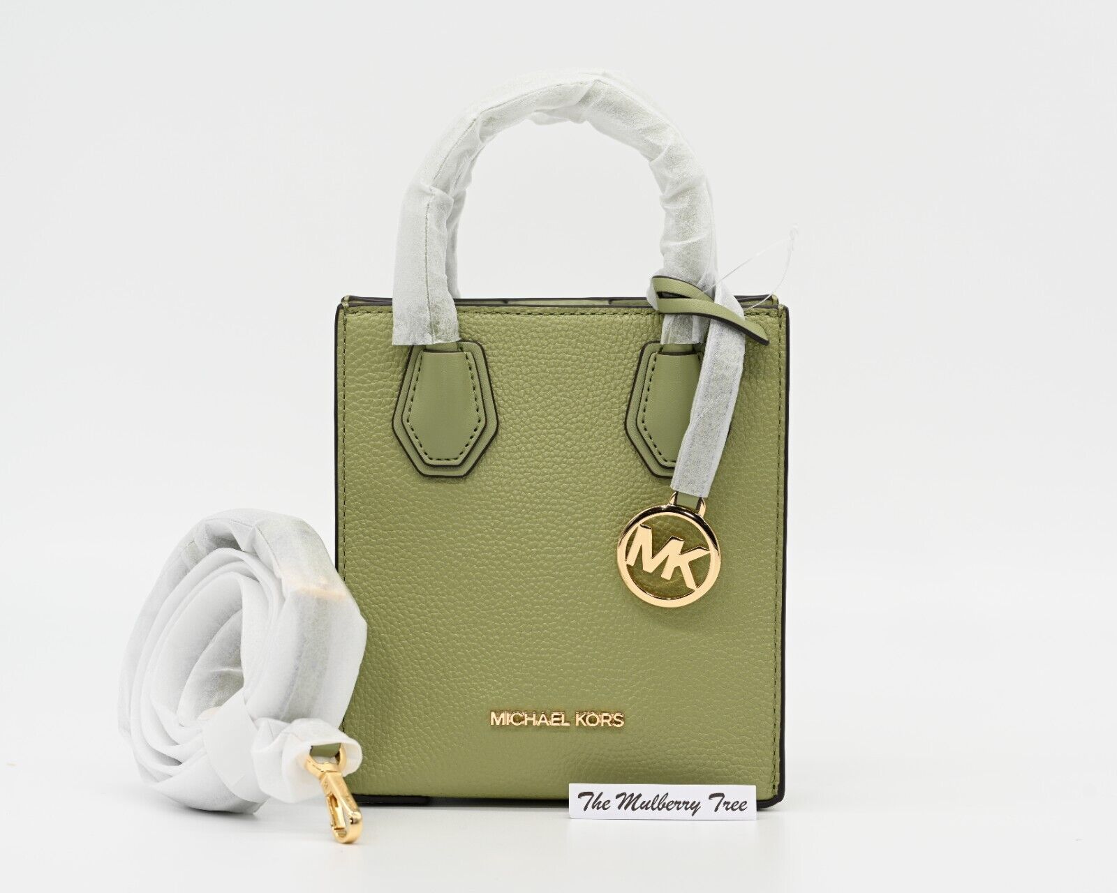 MICHAEL KORS MERCER XS Light Sage Green Pebbled Leather MICHAEL KORS MERCER XS Light Sage Green Pebbled Leather