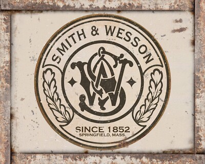Smith & Wesson Firearms 8x10 Rustic Vintage Style Tin Sign Metal Poster