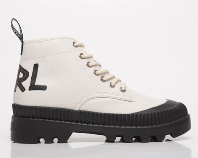 

Женские кожаные ботинки Karl Lagerfeld Trekka II Brush Logo Hiker Off White Leather Shoes, Белый, Karl Lagerfeld Trekka II Brush Logo Hiker
