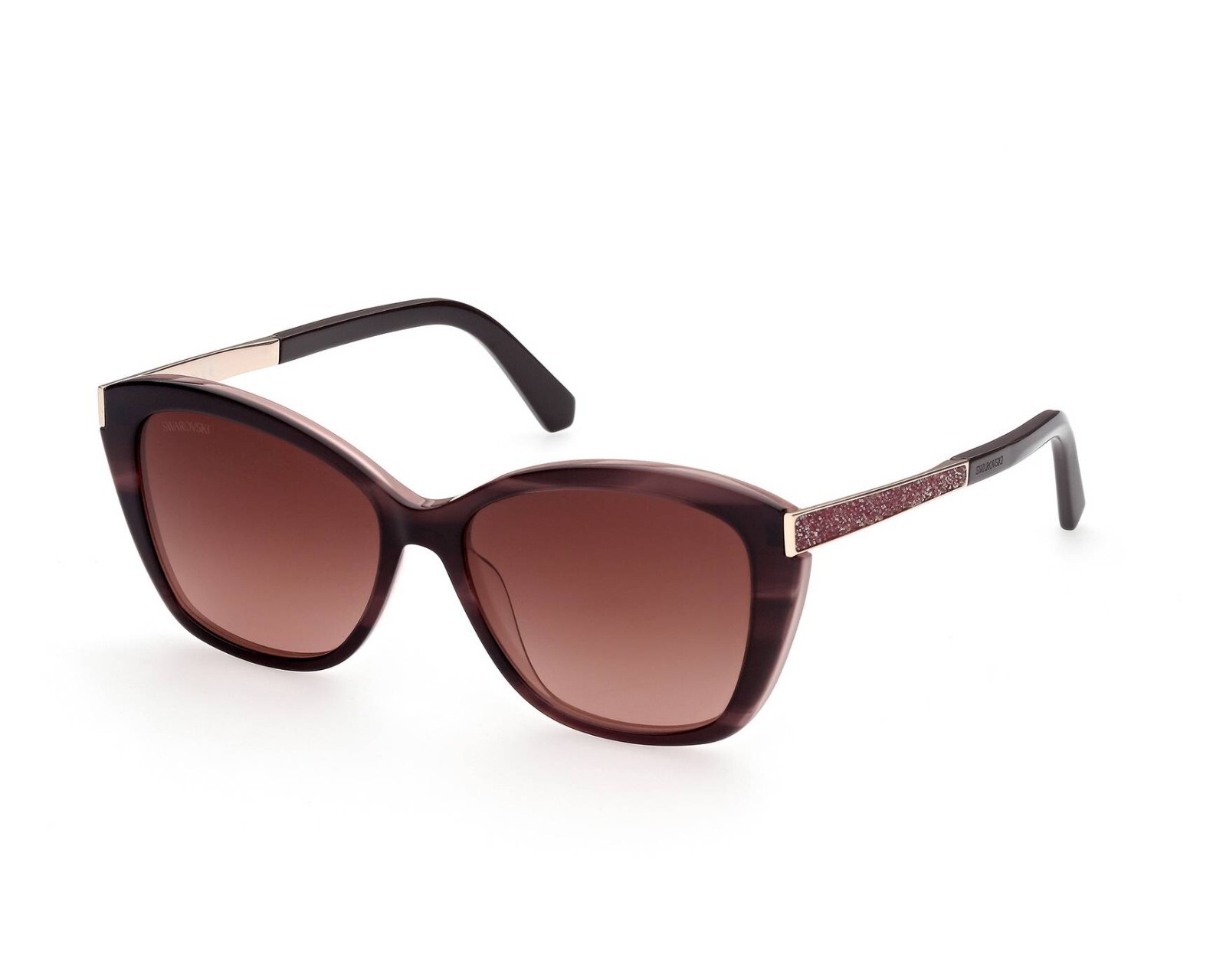 Swarovski SK326 69F Bordeaux Plastic Cat Eye Sunglasses Gems