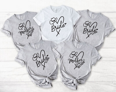 Personalised Hen Party T Shirts, Team Bride Group T Shirt , Cowgirl bride