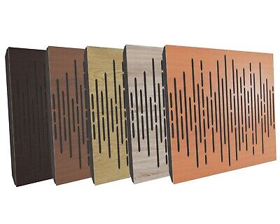 (2 Pack) 50*50*3cm Absorption-Diffuse Acoustic Panel ''Wave'', (laminated wood)