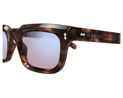 Pre-owned Gucci Gg1524s-005  Havana Havana Violet Sunglasses