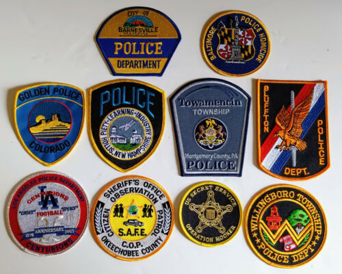 Police Patch Lot <> 10 Assorted Patches  <>  FREE US SHIPPING !