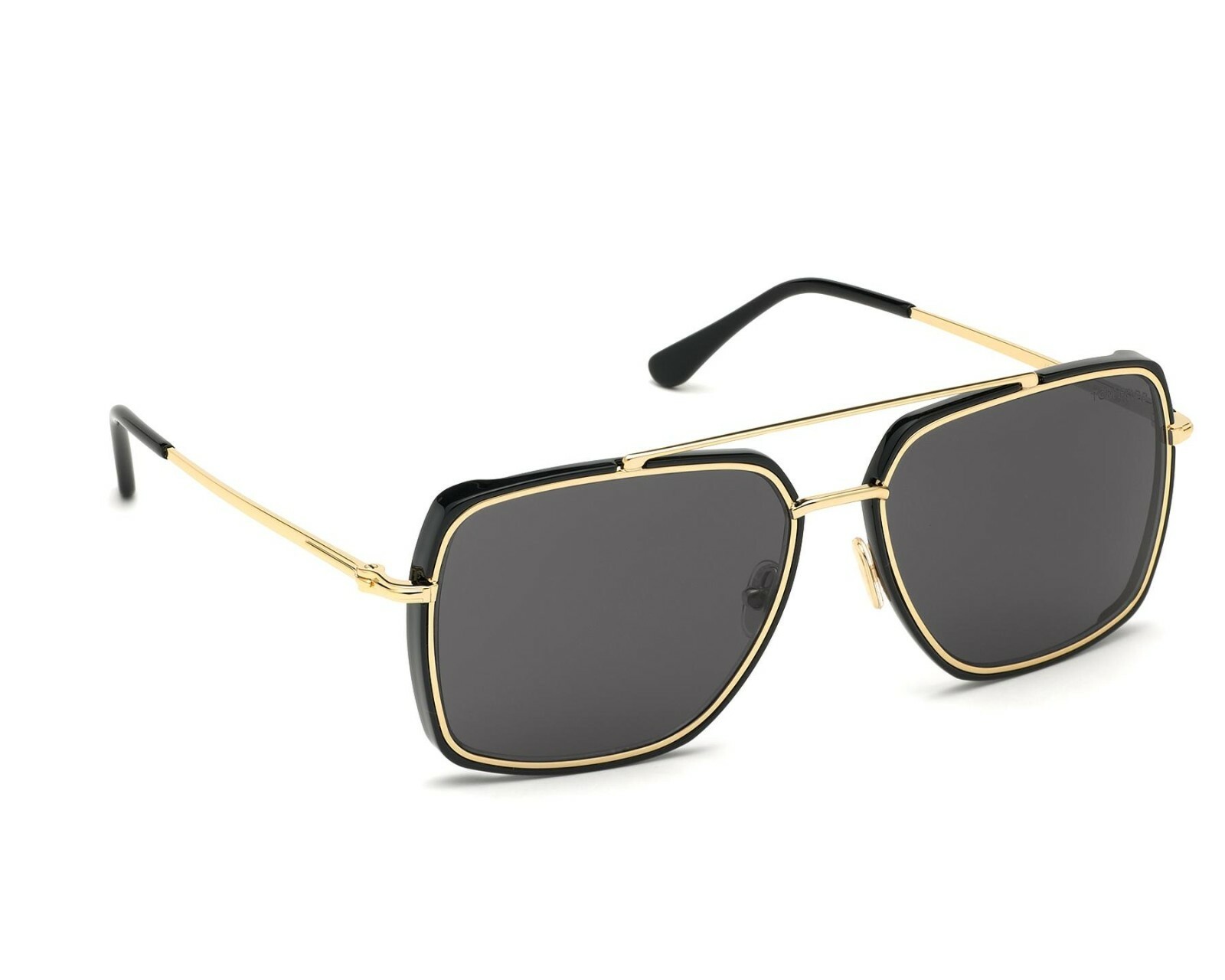 Pre-owned Tom Ford Ft 0750 Lionel 01a Gold Black/grey Rectangle 60mm Sunglasses Tf 750 In Gray