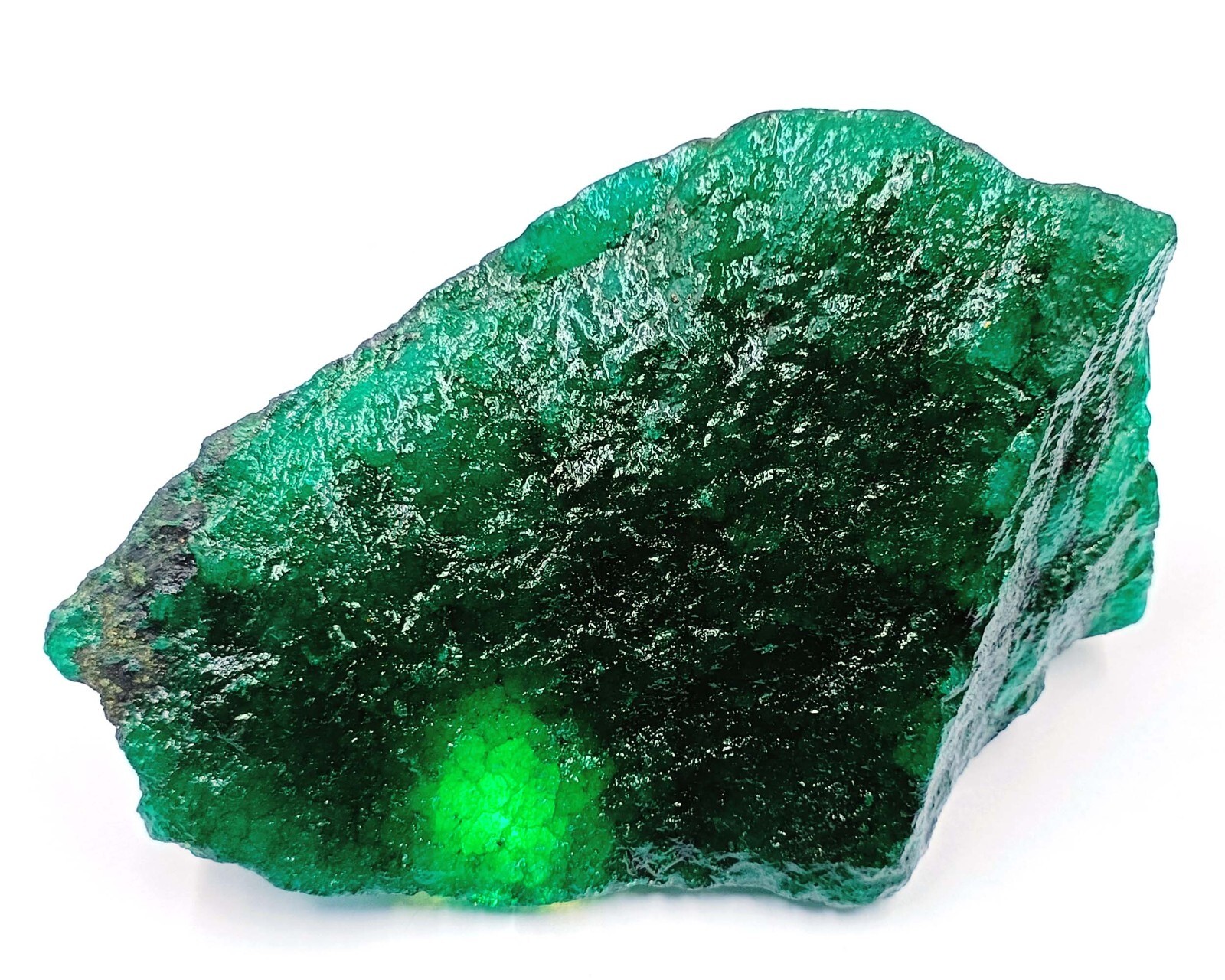 Emerald Green DYED NATURAL GREEN EMERALD EGL CERTIFIED 3975 CT UNCUT ROUGH