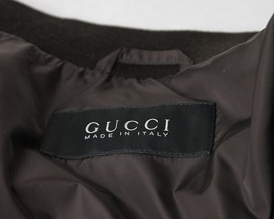 Pre-owned Gucci Authentic  Mens Leopard Print Nylon Bomber Jacket 352980 2069 In Brown