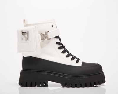 

Женская парусиновая обувь BRONX Wmns Groov-Y Bootie Off White Black Повседневная обувь для образа жизни, Бежевый, BRONX Groov-Y Bootie Canvas