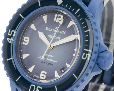 Pre-owned Swatch X Blancpain Bioceramic Scuba Fifty Fathoms Atlantic Ocean Ready To Ship