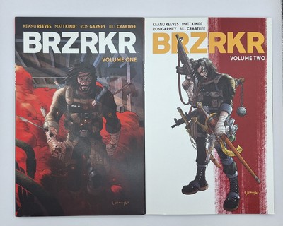 BRZRKR Vol 1 and Vol 2 by Keanu Reeves TPB BOOM! Studios 2021, 2022 NEW