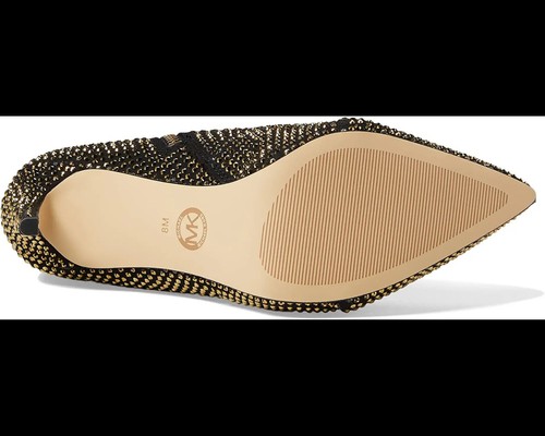 Pre-owned Michael Kors Woman's Boots Michael  Rue Stiletto Bootie Sizes 9 & 10 Availabl In Black/gold
