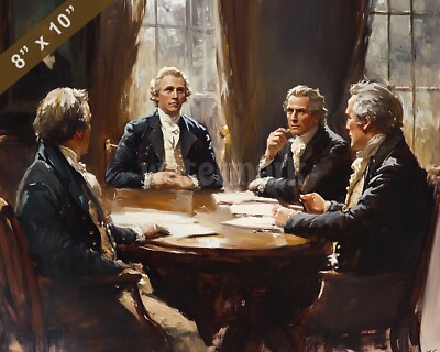 James Monroe in a strategic meeting Oil painting 8x10 Print