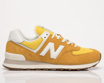

Кроссовки New Balance 574 Retro Brights унисекс мужские и женские золотисто-белые, Желтый, New Balance 574