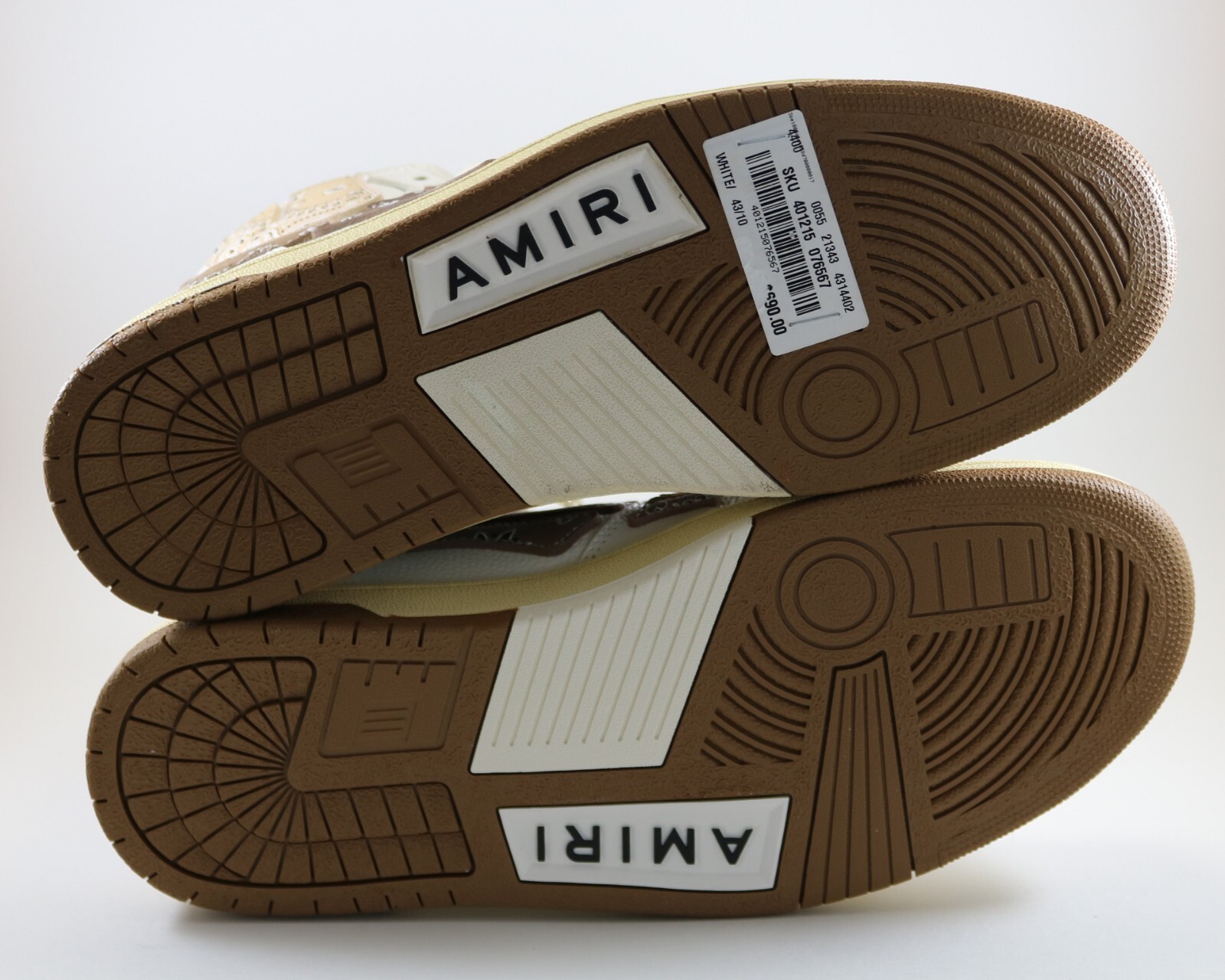 Pre-owned Amiri Skel Top Bandana Print Hi Sneakers 43 45 10 12 Brand In Brown
