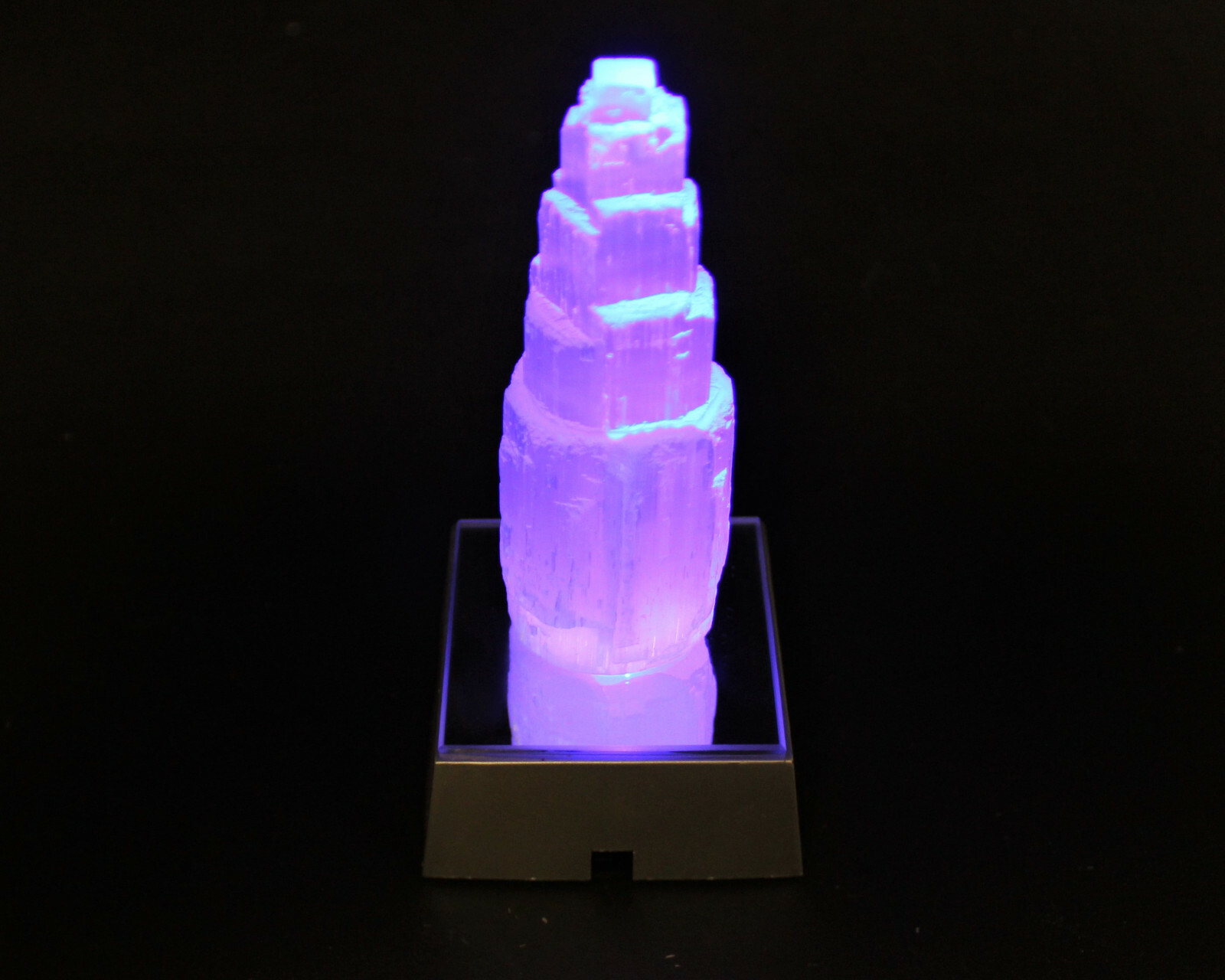 LED Light Base LED Multi Color Changing LED Square Base Selenite Jewel Display