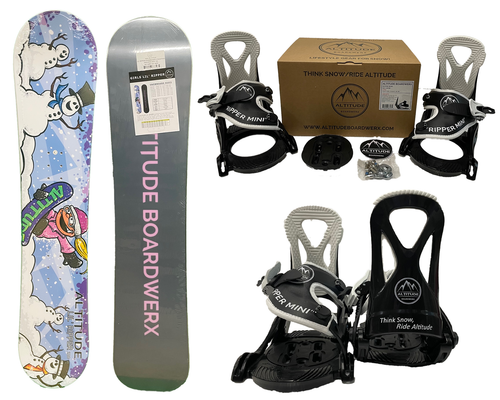 GIRLS' ALTITUDE LIL RIPPER BEGINNER SNOWBOARD 80CM-130CM + BINDINGS PACKAGE