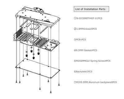 Bykski Full Coverage GPU Water Block and Backplate for GALAXY RTX 3090Ti HOF ...