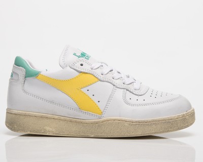 

Diadora Unisex Mi Basket Low USED Мужские белые/желтые кромки, Белый, Diadora Unisex Mi Basket Low USED