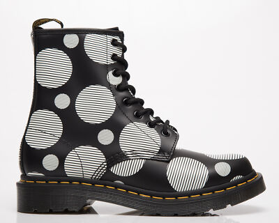 

Martens 1460 Черные женские гладкие ботинки в горошек Черно-белые ботинки для образа жизни Обувь, Черный, Dr. Martens 1460