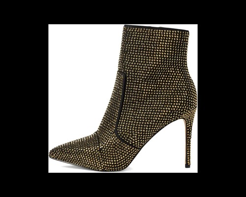 Pre-owned Michael Kors Woman's Boots Michael  Rue Stiletto Bootie Sizes 9 & 10 Availabl In Black/gold