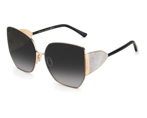 Jimmy Choo River/S 2M2/90 Black Gold Women Sunglasses Cat