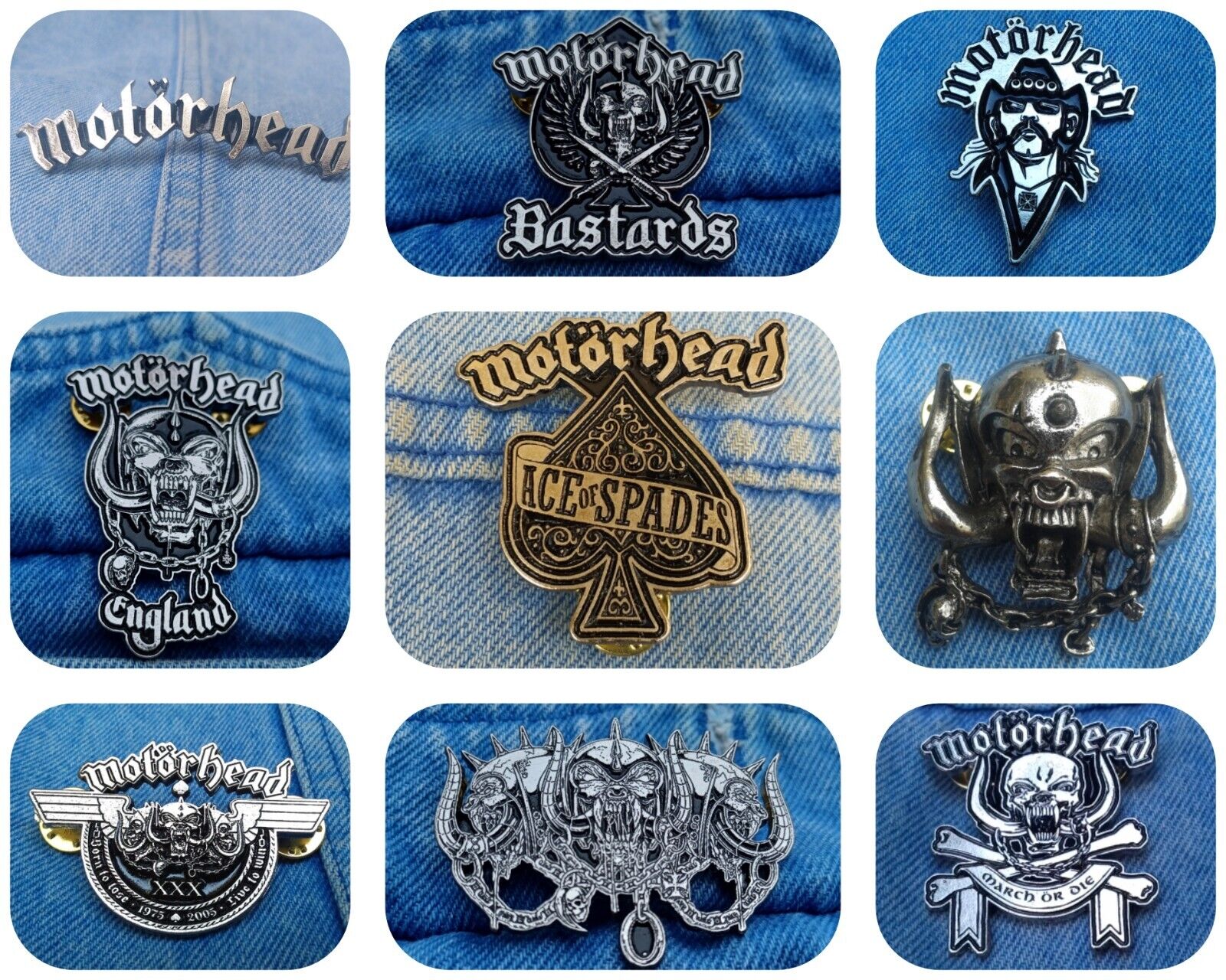 Motorhead pin badge heavy metal judas priest saxon accept
